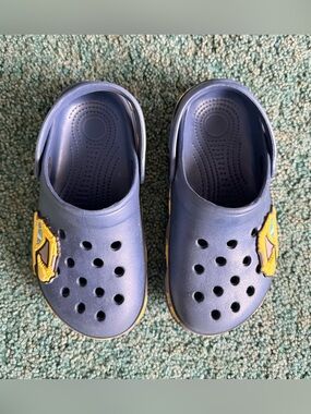 Big kids Size 1 Drecage Kids slip on Grey Clog with tractor accent